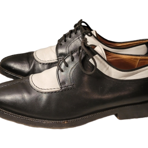 Vintage Two Tone Black White Lace Up Oxford Shoes/Olivier Italian Made Shoes main image 6